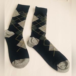 New Argyle Polo Ralph Lauren Socks Black Grey Green Yellow
